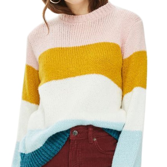 Topshop Sweaters - Topshop Colorblock Pullover Sweater